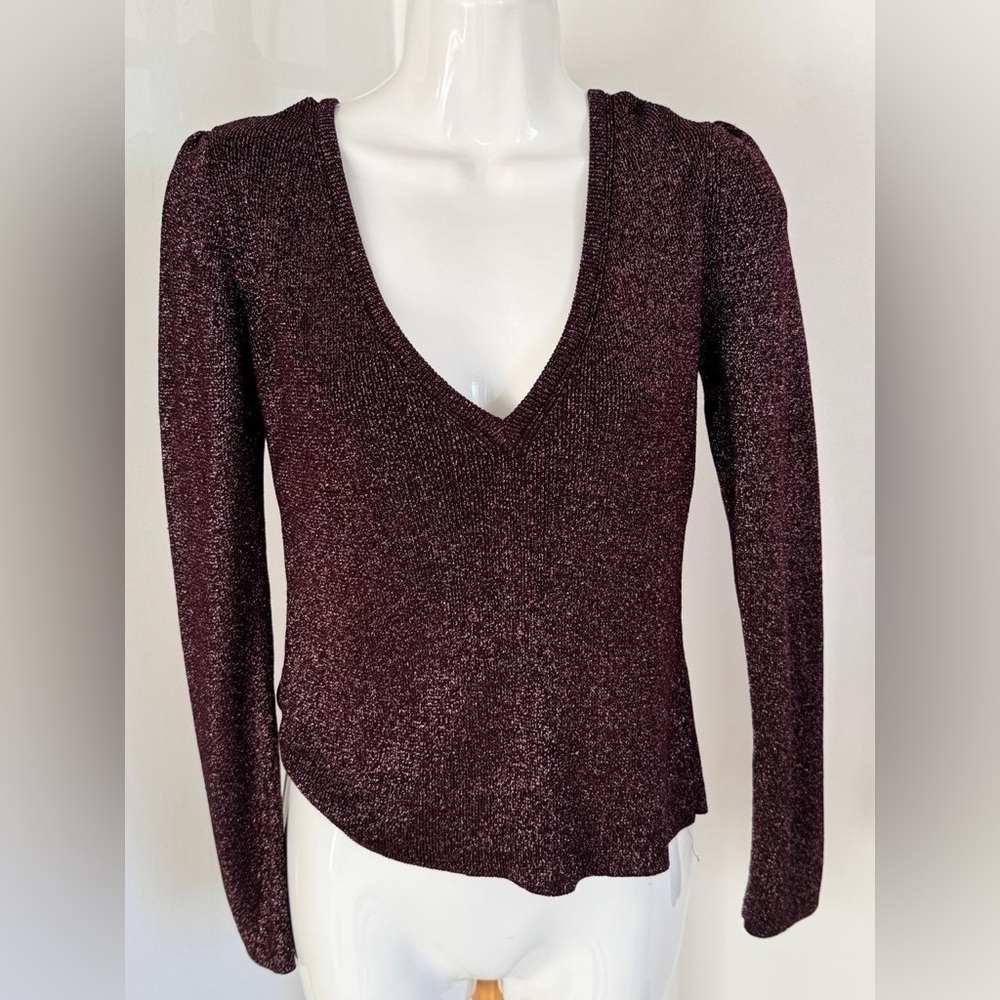 Betsey Johnson Burgundy Knit Top size L